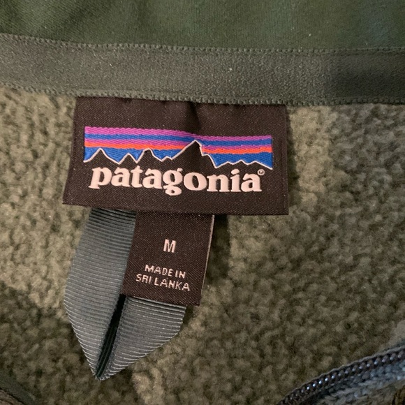 Patagonia Fleece 1/4 zip pullover sweatshirt. green. M - Picture 2 of 8